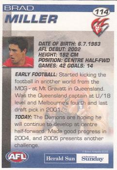 2005 Select Herald Sun AFL #114 Brad Miller Back